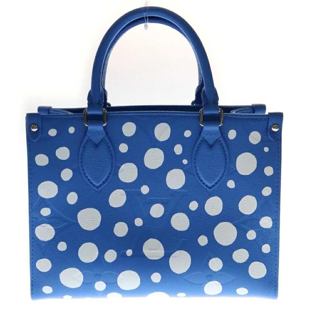 Louis Vuitton Handbag YK Yayoi Kusama Blue Go Leather Monogram OnTheGo OnThe